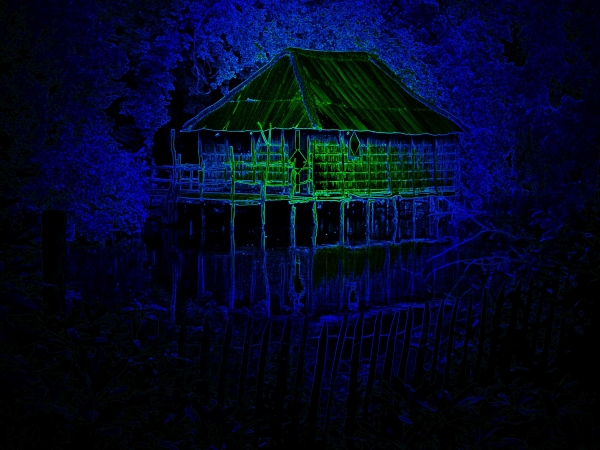 Creation of lightning Wooden hut: Step 3